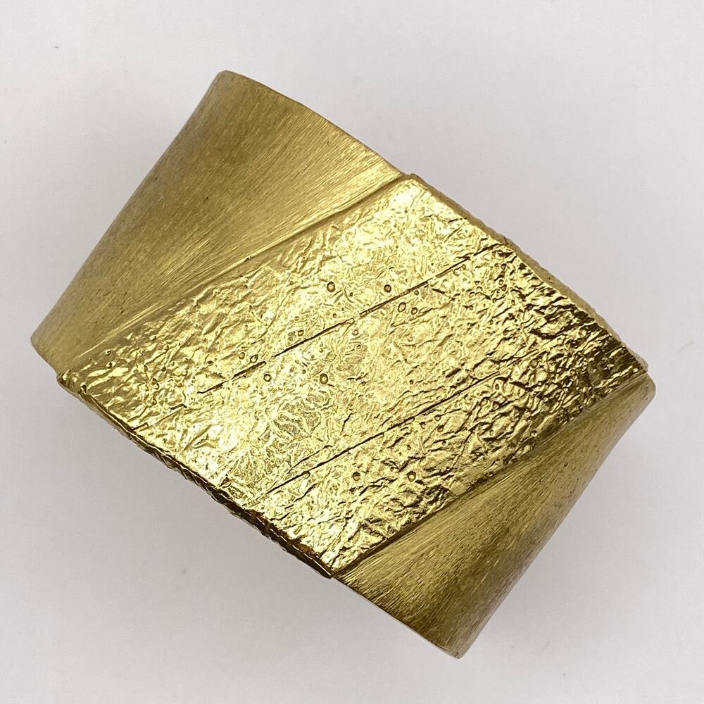 Silpada Athena Wide Cuff Bracelet Gold Plated Textured KR Collection KRB0001